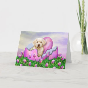 Cartes Pour Fêtes Annuelles Surprise de Pâques du Labrador jaune