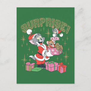 Cartes Pour Fêtes Annuelles Surprise de vacances de Tom, Jerry et Nibbles