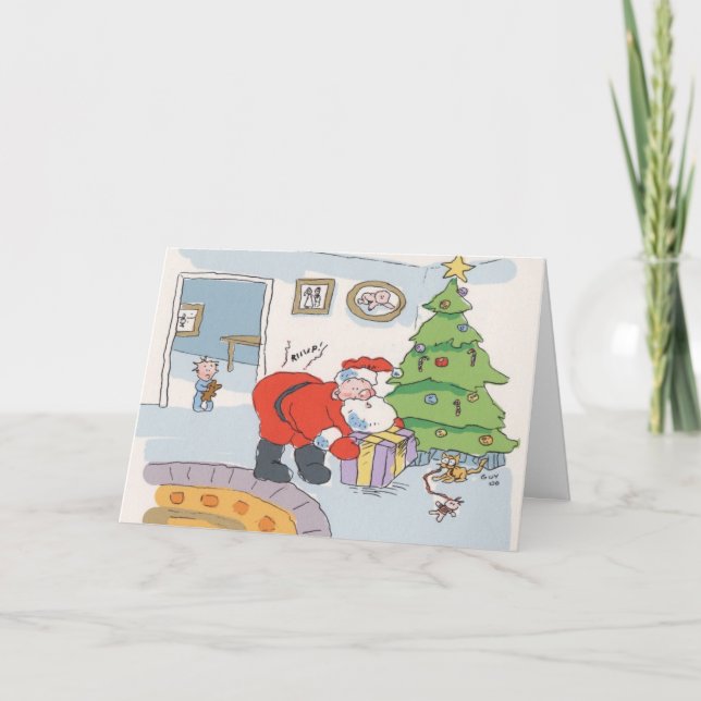 Cartes Pour Fêtes Annuelles Surprise Père Noël (Devant)