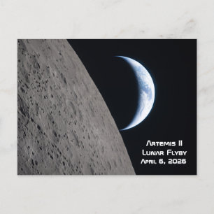 Cartes Pour Fêtes Annuelles Survol lunaire Artemis II