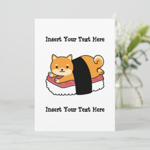 Cartes Pour Fêtes Annuelles Sushi Shiba Inu - Cute Chien Japonais nourriture