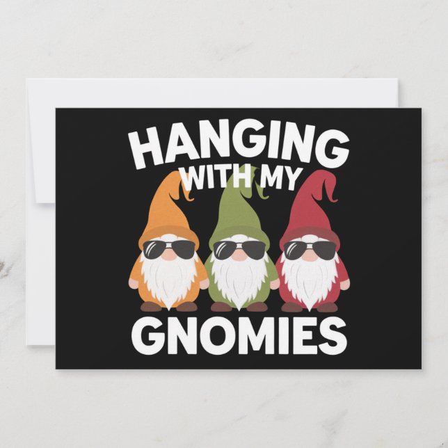 Cartes Pour Fêtes Annuelles Suspendu avec mes gnomes drôle gnome de jardin (Devant)