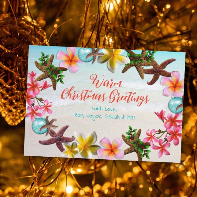 Cartes Pour Fêtes Annuelles Swag de Noël tropical chaud (Créateur téléchargé)