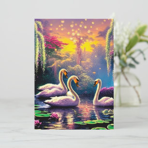 Cartes Pour Fêtes Annuelles Swans rêvés