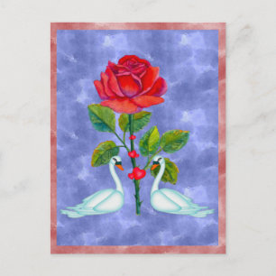 Cartes Pour Fêtes Annuelles Swans romantiques de Saint-Valentin
