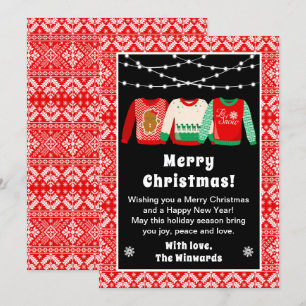 Cartes Pour Fêtes Annuelles Sweaters de Noël moches Joyeux Noël rouge