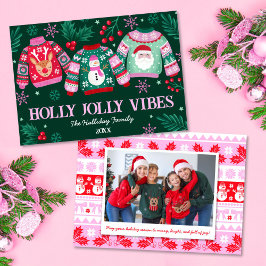 Cartes Pour Fêtes Annuelles Sweaters moches avec Père Noël, Reindeer & Snowmen