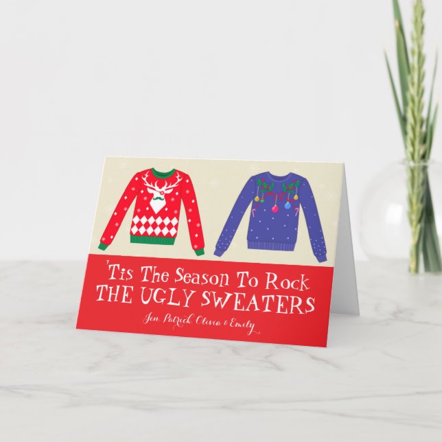 Cartes Pour Fêtes Annuelles Sweaters moches de Noël (Devant)