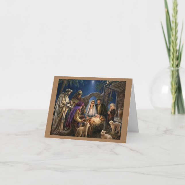 Cartes Pour Fêtes Annuelles Sweet Baby Jesus Nativité Scène (Devant)