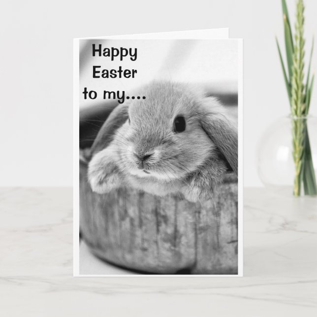 CARTES POUR FÊTES ANNUELLES "SWEET/CUDLY HONEY BUNNY" POUR VOUS À PÂQUES (Devant)