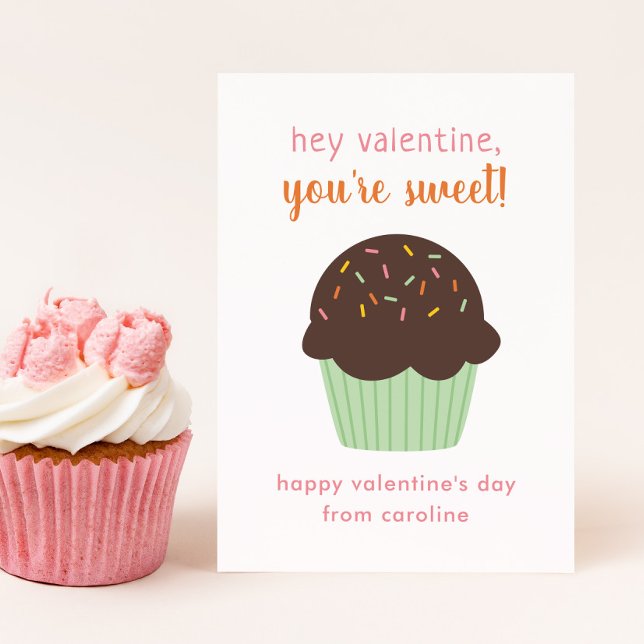Cartes Pour Fêtes Annuelles Sweet Cupcake Kids Classroom Valentine's Cards (Créateur téléchargé)