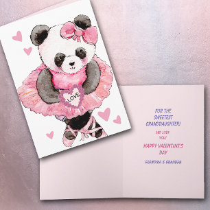 Cartes Pour Fêtes Annuelles Sweet Grandgirl Dancing Panda Bear Valentine