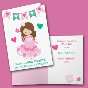 Cartes Pour Fêtes Annuelles Sweet Grandgirl Princess Valentine ou Anniversaire