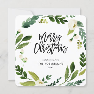 Cartes Pour Fêtes Annuelles Sweet Greenery Floral Wreath Photo