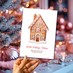 Cartes Pour Fêtes Annuelles Sweet Holiday Wings Gingerbread Maison Noël