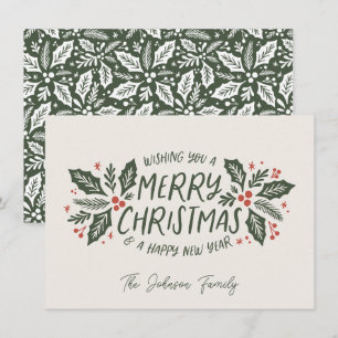Cartes Pour Fêtes Annuelles Sweet Holly Berry Noël À feuillage persistant non 