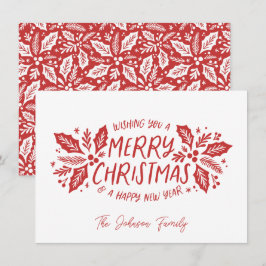 Cartes Pour Fêtes Annuelles Sweet Holly verdure Noël Rouge