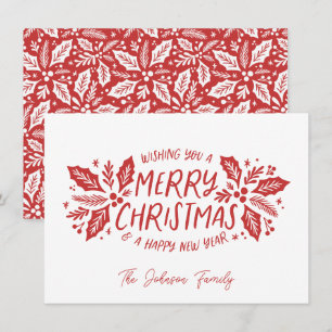 Cartes Pour Fêtes Annuelles Sweet Holly verdure Noël Rouge