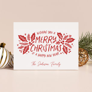 Cartes Pour Fêtes Annuelles Sweet Holly verdure Noël Rouge
