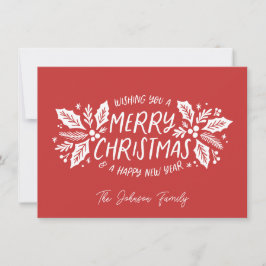 Cartes Pour Fêtes Annuelles Sweet Holly verdure Noël Rouge