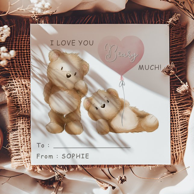 Cartes Pour Fêtes Annuelles Sweet I Love You Beary Much Valentines Day (Créateur téléchargé)