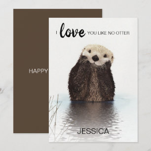 Cartes Pour Fêtes Annuelles Sweet I Love You Like No Otter Valentines Day