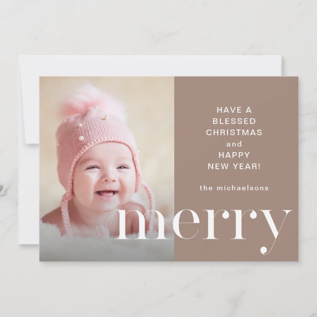 Cartes Pour Fêtes Annuelles Sweet Merry Holiday Imprimer avec photo Noël (Devant)