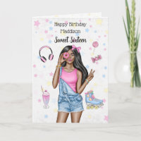 Sweet sixteen Brown Roller Girl Joyeux anniversair