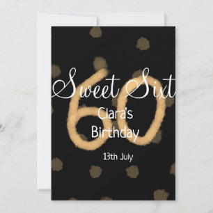 Cartes Pour Fêtes Annuelles Sweet Soixante ajouter nom date anniversaire Polka