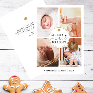Cartes Pour Fêtes Annuelles Sweet Star 4 Photo Joyeux et brillant Noël
