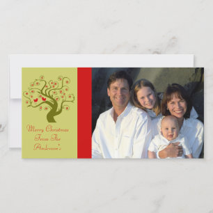 Cartes Pour Fêtes Annuelles Swirl Tree mignon Oiseaux Flocon de neige Joyeux N
