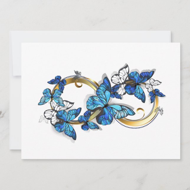 Cartes Pour Fêtes Annuelles Symbol Infinity of Blue Morpho Butterflies (Devant)