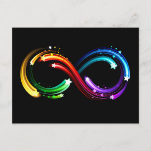 Cartes Pour Fêtes Annuelles Symbole de l'infini de comètes arc-en-ciel
