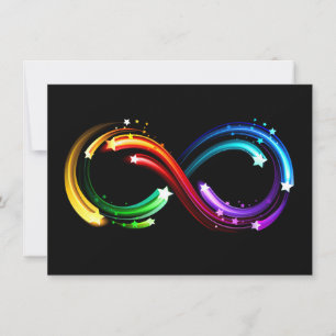 Cartes Pour Fêtes Annuelles Symbole de l'infini des comètes arc-en-ciel