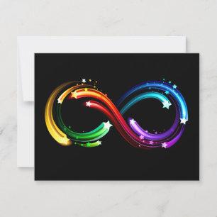 Cartes Pour Fêtes Annuelles Symbole de l'infini des comètes arc-en-ciel