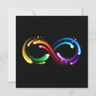 Cartes Pour Fêtes Annuelles Symbole de l'infini des comètes arc-en-ciel