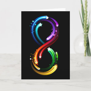 Cartes Pour Fêtes Annuelles Symbole de l'infini des comètes arc-en-ciel