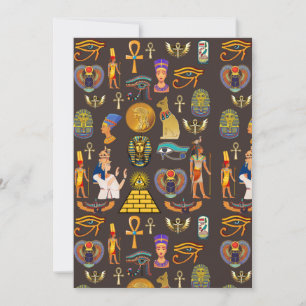 Cartes Pour Fêtes Annuelles Symbole de motif hiéroglyphique égyptien antique  