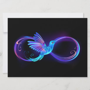 Cartes Pour Fêtes Annuelles Symbole de Neon Infinity par Glowing Hummingbird