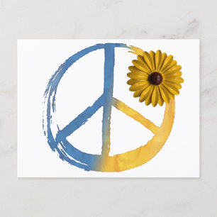 Cartes Pour Fêtes Annuelles SYMBOLE DE PAIX ukrainien SIGNE Tournesol Ukraine 