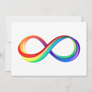 Cartes Pour Fêtes Annuelles Symbole d'infinité arc-en-ciel stratifié