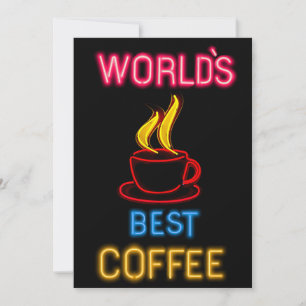 Cartes Pour Fêtes Annuelles Symbole du meilleur café néon du monde