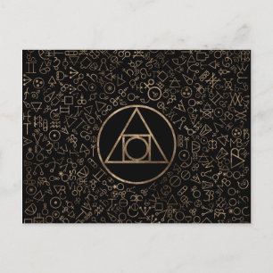 Cartes Pour Fêtes Annuelles Symbole en pierre du philosophe motif alchimique 1