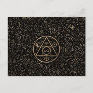 Cartes Pour Fêtes Annuelles Symbole en pierre du philosophe motif alchimique 2