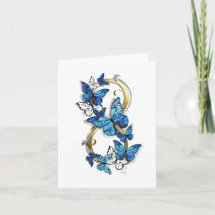 Cartes Pour Fêtes Annuelles Symbole infini de papillons Morpho bleus