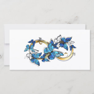 Cartes Pour Fêtes Annuelles Symbole infini de papillons Morpho bleus
