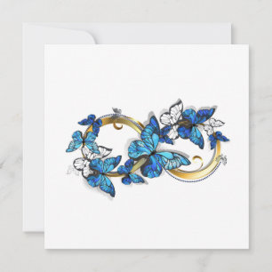 Cartes Pour Fêtes Annuelles Symbole infini de papillons Morpho bleus