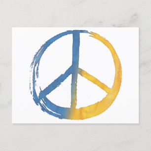 Cartes Pour Fêtes Annuelles SYMBOLE Ukrainien - PAIX SIGNE Ukraine Colours Gue