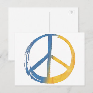 Cartes Pour Fêtes Annuelles SYMBOLE Ukrainien - PAIX SIGNE Ukraine Colours Gue