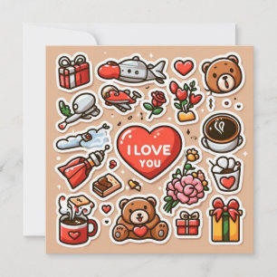 Cartes Pour Fêtes Annuelles Symboles de la Saint-Valentin heureux